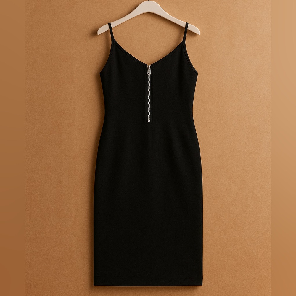 Little Black Dress with Zipper Detail